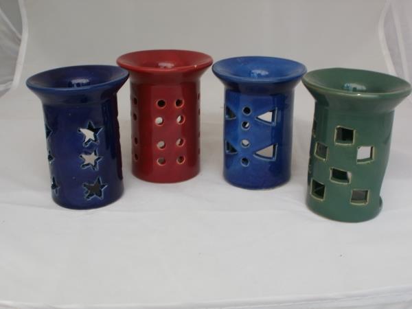 Duftlampe Torre aus Keramik (Farbe: dunkelblau)