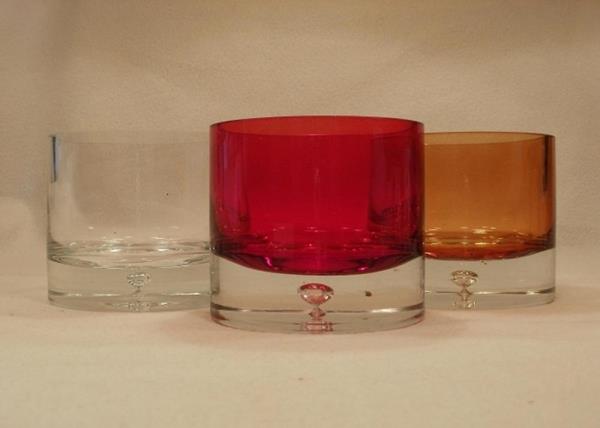 Moderne Kerzengläser in rot, orange-braun oder klar (Farbe: rot)