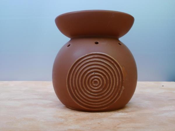Duftlampe aus Keramik in Braun, 15,5 cm