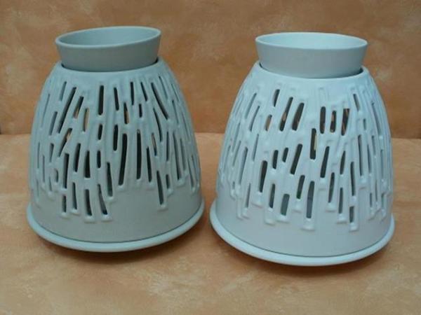 Duftlampe aus Keramik in grau oder weiÃŸ (Farbe: grau)