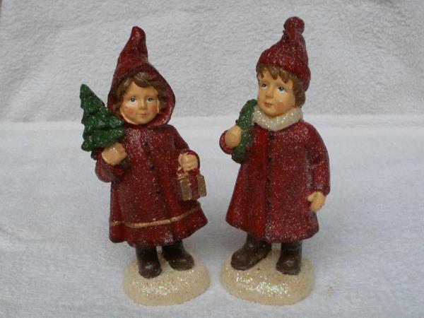 2 Kerzen Weihnachts-Kinder ca. 12 cm