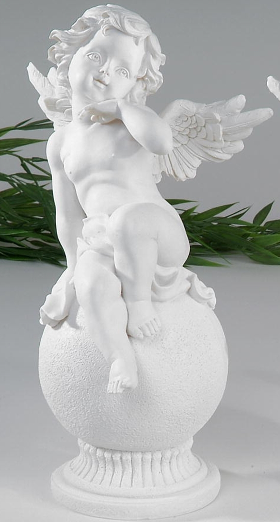 Engel Dekoengel mit Teelichthalter Keramik Schutzengel Deko Figur Skulptur 