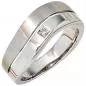 Preview: Damen Ring 585 Gold Weißgold 1 Diamant 0,01ct. Weißgoldring