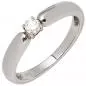 Preview: Damen Ring 585 Gold Weißgold 1 Diamant Brillant 0,16ct. Diamantring