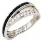 Preview: Damen Ring 585 Weißgold 9 Diamanten 0,14ct. 16 Safire blau