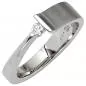 Preview: Damen Ring 585 Gold Weißgold teilmatt 1 Diamant Brillant 0,07ct.