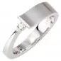 Preview: Damen Ring 585 Gold Weißgold, teilmatt 1 Diamant Brillant 0,07ct.
