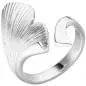 Preview: Damen Ring Ginko Ginkgo offen 925 Sterling Silber mattiert Handarbeit
