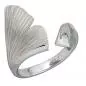 Preview: Damen Ring Ginko Ginkgo offen 925 Sterling Silber mattiert, Handarbeit