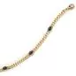 Preview: Armband 585 Gelbgold 19 cm Saphir Rubin Smaragd Cabochon Goldarmband