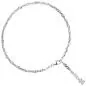 Preview: Fußkettchen Fußkette 925 Sterling Silber rhodiniert 1 Zirkonia 25 cm Karabiner
