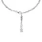Preview: Fußkettchen Fußkette 925 Sterling Silber rhodiniert 1 Zirkonia 25 cm Karabiner