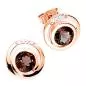 Preview: Ohrstecker aus 585 Rotgold mit Diamanten und Rauchquarzen