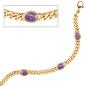 Preview: 19 cm langes Armband aus 585 Gelbgold mit 4 Amethyst Chabochons
