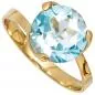 Preview: Damen Ring 585 Gold Gelbgold 1 Blautopas hellblau blau Goldring