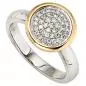 Preview: Damen Ring 585 Weißgold Gelbgold bicolor 40 Diamanten