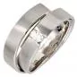 Preview: Damen Ring 585 Gold Weißgold, matt 1 Diamant Brillant 0,12ct.