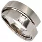 Preview: Damen Ring 585 Gold Weißgold, matt 1 Diamant Brillant 0,12ct.