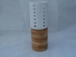 Preview: 19,5 cm hoher Kerzenhalter aus Holz und Keramik