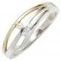 Preview: Damen Ring 925 Sterling Silber bicolor 4 Zirkonia
