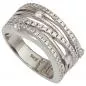 Preview: Damen Ring breit aus 925 Sterling Silber rhodiniert Zirkonia