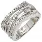 Preview: Damen Ring breit aus 925 Sterling Silber rhodiniert Zirkonia