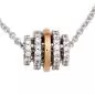 Preview: Collier Kette mit Anhänger 585 Gold bicolor 64 Diamanten Brillanten 45 cm