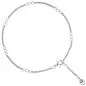 Preview: Fußkettchen Fußkette Herz 925 Sterling Silber rhodiniert 27 cm Karabiner