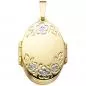 Preview: Medaillon oval mit Blumen Muster 333 Gold Gelbgold zum Öffnen für 6 Fotos