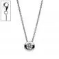 Preview: Collier Kette mit Anhänger rund aus 925 Sterling Silber 1 Zirkonia 42 cm