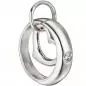Preview: Kinder Taufring mit Herz 925 Sterling Silber 1 Zirkonia Taufanhänger