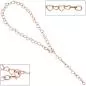 Preview: Fußkettchen Fußkette 925 Silber rotgold vergoldet 27 cm variabel verkürzbar