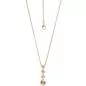 Preview: Collier Kette mit Anhänger 585 Gold Rotgold 4 Diamanten Brillanten 44 cm