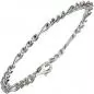 Preview: Figaroarmband 925 Sterling Silber diamantiert 21 cm Armband