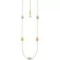 Preview: Collier Halskette Kette 585 Gelbgold 2 Amethyste 2 Citrine 1 Blautopas