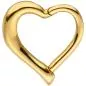 Preview: Segmentring Herz Edelstahl gold farben beschichtet Scharnier Ringstärke 1,2 mm