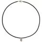 Preview: Collier Halskette Leder taupe mit 585 Rotgold 17 Diamanten 45 cm