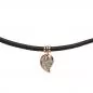 Preview: Collier Halskette Leder taupe mit 585 Rotgold 17 Diamanten 45 cm