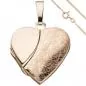 Preview: Medaillon Herz zum Öffnen 925 Silber rosegold vergoldet Kette 45 cm