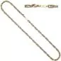 Preview: Halskette 585 Gelbgold Weißgold bicolor 55 cm Goldkette Fantasiekette