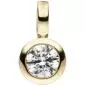 Preview: Schmuck-Set 333 Gold Gelbgold 3 Zirkonia Ohrstecker und Kette 42 cm