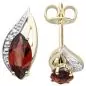 Preview: Schmuck-Set 585 Gold Gelbgold Granate und Diamanten mit Kette 45 cm
