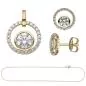 Preview: Schmuck-Set 333 Gold Gelbgold mit Zirkonia Ohrstecker und Kette 45 cm