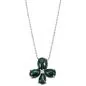 Preview: Collier Halskette 925 Silber 4-Malachit-Cabochons 1 Zirkonia 45 cm