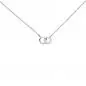 Preview: Collier Halskette 925 Sterling Silber 13 Zirkonia 45 cm Kette Silberkette