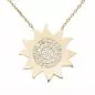 Preview: Collier Kette mit Anhänger Sonne 333 Gold Gelbgold 37 Zirkonia 45 cm