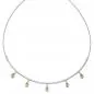 Preview: Collier Halskette 585 Gold Weißgold 5 Peridote grün 44 cm Kette