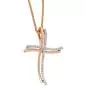 Preview: Anhänger Kreuz 585 Weißgold Rotgold bicolor 42 Diamanten Brillanten