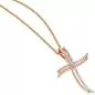 Preview: Anhänger Kreuz 585 Weißgold Rotgold bicolor 42 Diamanten Brillanten