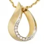 Preview: Anhänger Tropfen 585 Gelbgold bicolor teilmatt 10 Diamanten